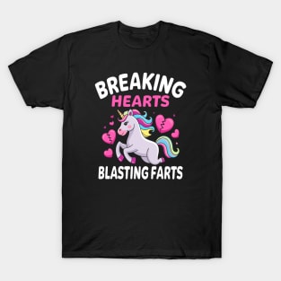 Breaking Hearts Blasting Farts Unicorn T-Shirt